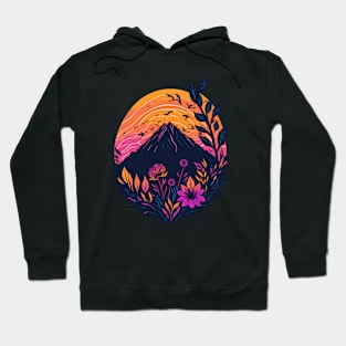 the nature's flowers and mountains Hoodie